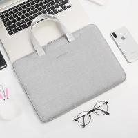 轻便手提电脑包女14寸小清新可爱苹果macbookpro13笔记本15.6英寸|[灰白色]+公仔挂件 13.3英寸