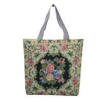 日韩版时尚女包新款单肩包帆布包短途旅行包绣花民族风大包电脑包|后片黑色秘密花园