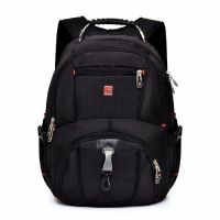 瑞士军刀双肩包男背包男大容量17寸休闲商务电脑包书包户外旅行|15寸