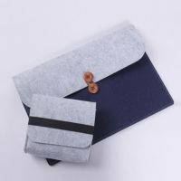 小米air12 13电脑包13.3超级本保护套12.5寸毛毡笔记本内胆包配件|浅灰深蓝横款扣子 12.5寸