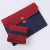 小米air12 13电脑包13.3超级本保护套12.5寸毛毡笔记本内胆包配件|酒红深蓝横款扣子 12寸