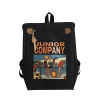 ins风书包女大学生韩版高中古着感2019新款时尚双肩包电脑包背包|护栏黑色加厚版