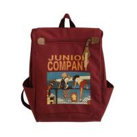 ins风书包女大学生韩版高中古着感2019新款时尚双肩包电脑包背包|护栏红色加厚版