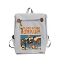 ins风书包女大学生韩版高中古着感2019新款时尚双肩包电脑包背包|护栏灰色加厚版