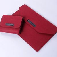 苹果macbook羊毛毡air13笔记本pro13.3寸电脑包15内胆12保护套m|酒红魔术贴加毛绒内衬 13寸