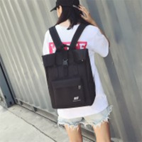 书包女学生韩版ins背包港风日系双肩包学院风帆布bf电脑包男情侣|黑色小号