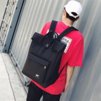 书包女学生韩版ins背包港风日系双肩包学院风帆布bf电脑包男情侣|黑色大号