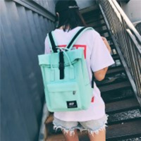 书包女学生韩版ins背包港风日系双肩包学院风帆布bf电脑包男情侣|薄荷绿小号