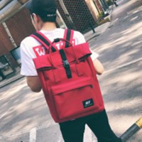 书包女学生韩版ins背包港风日系双肩包学院风帆布bf电脑包男情侣|红色大号