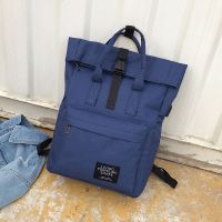 书包女学生韩版usb双肩包防水手提学院风大容量原宿背包男电脑包|深蓝色带USB接口