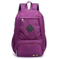 牛津布双肩包旅行包电脑包女2020春夏新款日韩尼龙学生书包妈咪包|小号深紫色