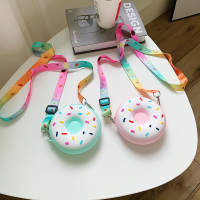 儿童包包女童斜挎包时尚潮小包上新洋气可爱甜甜圈单肩硅胶零钱包