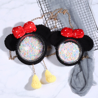 自制手工编织包包女diy材料包米奇泫雅小圆包透明链条斜挎包成品