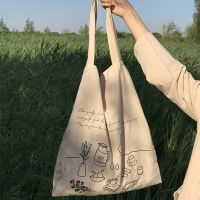 新款日韩chic棉麻学院风帆布袋女士包包复古包女帆布包单肩手提包