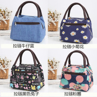 升级双拉手提包便当包防水妈咪包女包午餐包饭盒袋小布包包手拎包