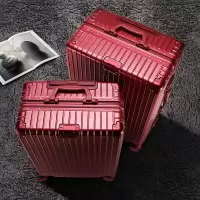 酒红色拉杆箱女嫁妆箱铝框行李箱结婚新娘陪嫁箱婚庆旅行箱26皮箱