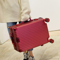 红色行李箱新娘结婚陪嫁箱拉杆箱铝框万向轮皮箱女婚庆密码旅行箱