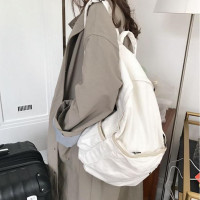 ins风书包女大学生高中垂坠感韩版原宿ulzzang少女极简森系双肩包