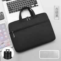 手提笔记本电脑包单肩包内胆包男女适用联想惠普华硕戴尔华为小米苹果mac13|百搭黑色(绒毛内里+拉杆箱带) 15.6英寸