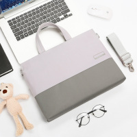 手提笔记本电脑包适用于华为matebook14苹果macbook13.3戴尔15.6寸|淡雅灰+送小熊公仔 13.3英寸