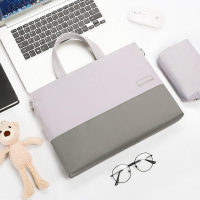 手提笔记本电脑包适用于华为matebook14苹果macbook13.3戴尔1|淡雅灰+电源包+送小熊公仔 13.3英寸
