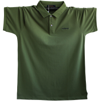 男士宽松翻领t恤大码中年男装t恤肥佬短袖加肥加大polo衫爸爸夏装