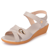 2020新款夏季女凉鞋真皮凉鞋软底平底大码女鞋中老年舒适妈妈凉鞋