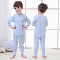 宝宝秋衣裤套装纯棉0-1新款3岁儿童腰护肚家居服开衫内衣两件套