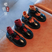 女童亮面圆头皮鞋2020春秋新款日系学院风儿童鞋黑色复古英伦单鞋
