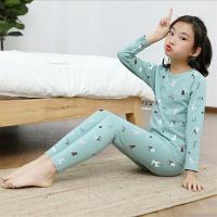 女童秋衣秋裤纯棉莱卡春秋季薄款女孩秋冬睡衣中大童儿童内衣套装