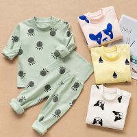 婴儿秋衣秋裤纯棉男女宝宝内衣套装春秋0-1-2岁腰护肚3儿童睡衣