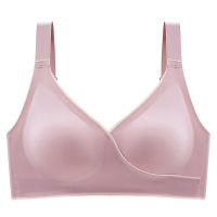 新款乳胶内衣女小胸聚拢美背无痕无钢圈收副乳防下垂运动背心胸罩|亮粉色 XXL码