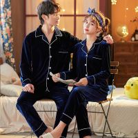 情侣睡衣女秋冬季金丝绒长袖两件套装2021新款性感奢华大码家居服