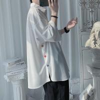 日系风格穿搭原宿风冰感短袖衬衫设计感男装夏天慵懒风衬衣潮