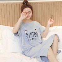 睡裙女夏韩版宽松睡衣女夏甜美可爱学生睡裙女夏天宽松大码家居服