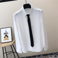 白衬衫男长袖修身免烫坠感男士衬衣韩版潮流黑色冰丝雪纺领带寸衫