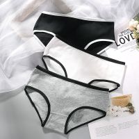 1-4条装 纯棉内裤女学生韩版纯色棉质高初中生少女士中腰大码裤头