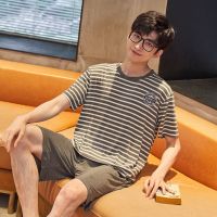 睡衣男夏季背心青少年大码无袖宽松薄款冰丝家居服套装夏天