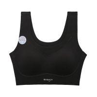 背心式运动内衣女防下垂防震跑步无钢圈聚拢收副乳睡眠胸罩|雅黑色 M码[适合75ABC]