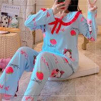 春秋季睡衣女长袖两件套装学生韩版可爱公主风薄款大码夏天家居服