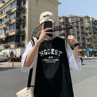 2021夏新款16假两件篮球服学院风短袖男女t恤球衣外穿运动上衣ins