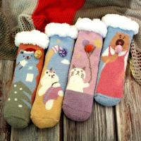 地板袜女冬季超厚羊羔绒卡通可爱睡眠袜保暖东北雪地袜珊瑚绒袜子