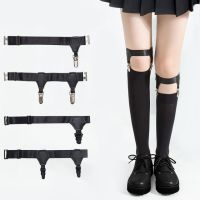 袜夹腿环 日系黑暗ins朋克风中筒及膝小腿过膝袜子防滑带jk女性感