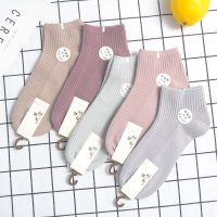 袜子女短袜韩版糖果色小清新纯棉短筒船袜ins风原宿潮复古百搭袜