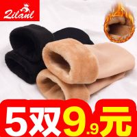 雪地袜子男女秋冬季中筒袜成人光腿地板袜加厚加绒肉色