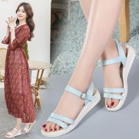 凉鞋女外穿2021年新款夏季学生仙女风平底真皮时尚少女鞋