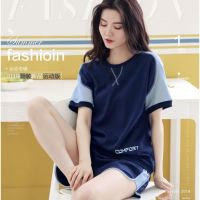 运动睡衣女夏季纯棉短袖家居服女款全棉可外穿夏天居家服套装