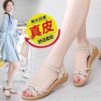 2021春夏新款平底真皮软底防滑中年妈妈孕妇鞋休闲百搭女鞋