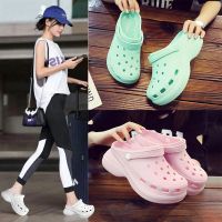 洞洞鞋女夏季2021新款ins潮护士防滑沙滩拖鞋包头厚底两穿凉鞋女