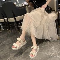 配裙子凉鞋2021年新款女仙女风网红潮ins超火法式罗马夏平底鞋子